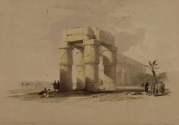 Luxorissa, Thebassa, Ylä-Egyptissä, kappaleesta "Egypt and Nubia", Vol.1 (litho)