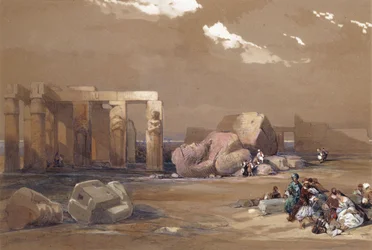 Fragmentteja suuresta kolossista Memnoniumissa, Thebes, 1838