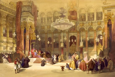 Pyhän haudan kreikkalainen kirkko, Jerusalem, 11. huhtikuuta 1839. Litografia