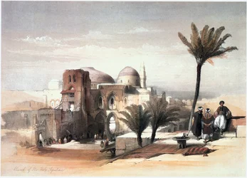 Pyhässä maassa: Jerusalem, Pyhän haudan kirkko (kaiverrus).