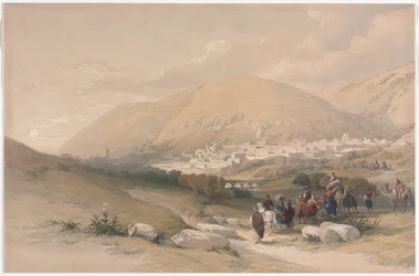 Nablus muinainen Shechem, 1839.