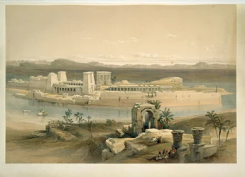 Philaen saari, Assuan, Egypti (vesiväri)