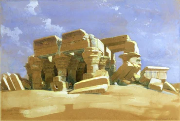 Kom Ombon temppelin pylväikkö, Ylä-Egypti, 1838