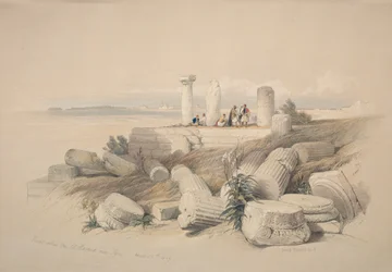 Rauniot nimeltä Om El Hamed lähellä Tyrosta, 1839.
