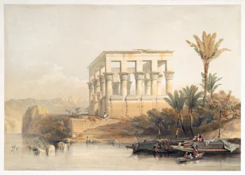 Hypaethral-temppeli Philaessa, nimeltään faraon sänky, Egypti, 1849
