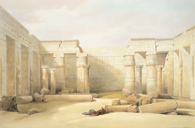 Medinet Abu temppeli Tebessä, David Roberts, kaiverrus