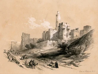 Daavidin torni, Jerusalem, Israel, 1855.