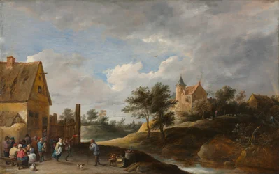 Maisema talonpoikien tanssiessa, n. 1645-1650.