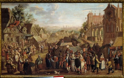 Kermesse. Juhlat kylässä. David Vinckboonsin maalaus (tai Vinckeboons tai Vinkeboons 1576-1629)