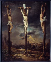 Golgatamaalaus David Teniers I Le Vieux (1582-1649) 1600-luvun su. 0,86x0,69 m