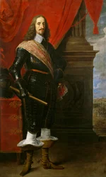 Arkkiherttua Leopold Wilhelm, taustalla Gravlingenin piiritys kolmikymmenvuotisen sodan aikana.