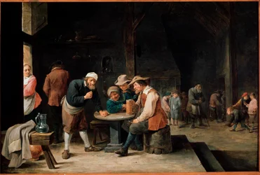 Oluen juojat. David Teniers II, nuori (1610-1690) maalaus. Öljy kankaalle