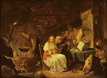 Incantation Scene (öljy kuparille kiinnitettynä masonitille)