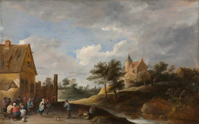 Maisema talonpoikien tanssiessa, n. 1645-1650