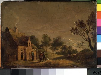 Taverna yöllä. David Teniersin nuoremman (1610-1690) maalaus. Öljy puulle