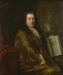 Caspar Commelinin muotokuva, kirjakauppias, sanomalehtikustantaja ja Amsterdamin virallisen historian Beschrijvinghe van Amsterdam kirjoittaja vuodelta 1693