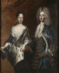 Frederic IV de Holstein Gottorp ja Edwige Sophie de Suede - Frederick IV (1671-1702), Holstein-Gottorpin herttua ja herttuatar Hedvig Sofia (1681-1708), kirjoittanut Krafft, David, von (1655-1724). Öljy kankaalle