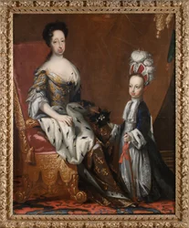 Hedvig Eleonora (1636-1715), Holstein-Gottorpin prinsessa, Ruotsin kuningatar, ja hänen pojanpojanpoikansa Kaarle Fredrik (1700-1739), Holstein-Gottorpin herttua, 1704