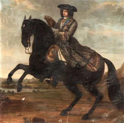 Muotokuva Charles XI de Swedenin ratsastaja (1655-1697) (Ruotsin Kaarle XI:n muotokuva) - David von Krafftin (1655-1724) öljy kankaalle (250x255 cm)