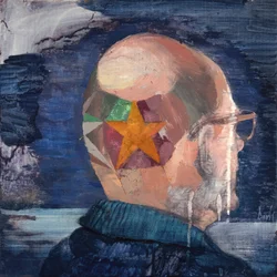 Omakuva 3 (Tonsure, Marcel Duchamp), 2021 (öljy pellavalle)