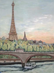 Eiffel-tornin näkymä, 2017 (akryyli kankaalle)