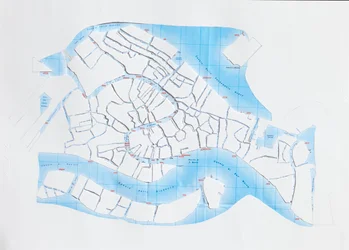 Venice Liquid Streets, 2008 (paperileikattu kollaasi)
