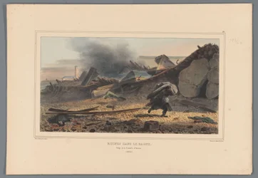 Rauniot, 1832 Ruins in the Bagne (otsikko esineessä) Raffetin piirustukset luonnosta Antwerpenin linnoituksen piirityksen yhteydessä (sarjan nimi esineessä)