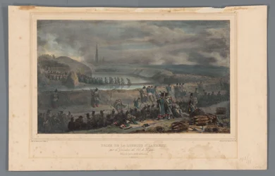 Verovering van de lunette St. Laurent, 1832 65. linjan Grenadiersin ottaminen St. Laurentin kehyksestä (otsikko esineessä) Raffetin piirustukset luonnosta Antwerpenin linnoituksen piirityksen yhteydessä (sarjan nimi esineessä)