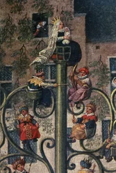 Arkkiherttuatar Isabellan voitto Brysselin Ommeganckissa sunnuntaina 31. toukokuuta 1615, yksityiskohta Jessen varren autosta, 1615 (75629:n yksityiskohta)