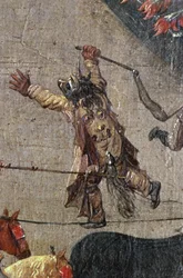 Arkkiherttuatar Isabellan voitto Ommeganckissa Brysselissä 31. toukokuuta 1615, yksityiskohta pukeutuneesta paholaisen hahmosta, 1615