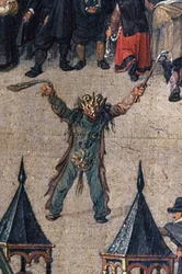 Arkkiherttuatar Isabellan voitto Ommeganckissa Brysselissä 31. toukokuuta 1615, yksityiskohta hahmosta paholaisen puvussa, 1615 (75629:n yksityiskohta)