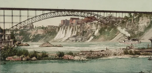 Niagara, tehtaat ja Grand Trunk Bridge, n. 1900