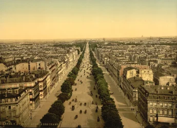 Avenue des Champs-Élysées, Pariisi, n. 1890-1900 (photochrom)