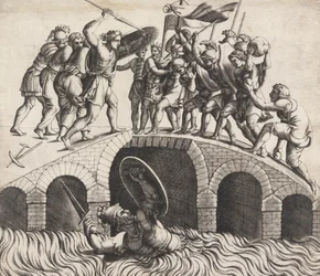 Horatio Coclès pelastaa itsensä uimalla, 1500-luku.