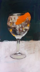 Gin Tonic con Rothko, 2018 (akryylimaali painetulle valokuvalle).