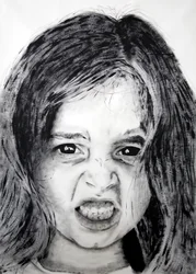 Manuela 2 (Lapset-sarja), 2008 (akryyli paperille)