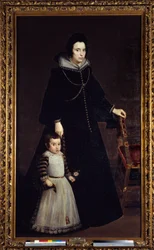 Muotokuva Antonia de Ipenarrietasta poikansa Luisin kanssa. Diego Rodriguez de Silva y Velasquezin (1599-1660) maalaus
