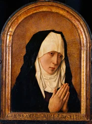 ""Mater Dolorosa"" Peinture de Dirk Bouts (1410/20-1475) - Öljy puulle Koko 45x31 cm National Museum of Western Art, Tokio