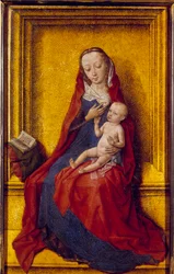 Neitsyt Marialla on lapsi. Maalaus deDirck (Dieric, Dirk) Buts the Old (vanhin) (1410-1475)