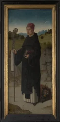 St. Bernard, vasen paneeli St. Erasmuksen triptyykistä, n. 1460 (öljy paneelille)
