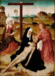 Dirckin (Dieric, Dirk) The Deploration of Christ maalaus puulle Bouts the Old (vanhin) (1410-1475)