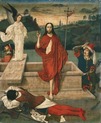 Kristuksen ylösnousemus, noin 1455 (tempera pellavalle).