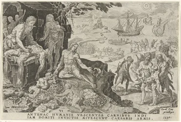 Kaarle V:n keisarilliset joukot hyökkäävät Keski-Amerikkaan vuonna 1530 Kaarle V:n voitot (sarjan nimi) Divi Caroli. v. imp. valita. max. victoriae, ex multis praecipuae (sarjan nimi)