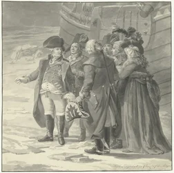 William V:n lähtö Englantiin 18. tammikuuta 1795