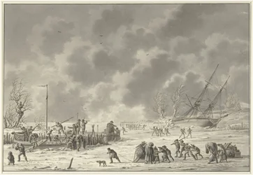 Landzatenin lennot Texelissä tammikuussa 1795 Canonier Bootenin ja Landzaatenin Vlugtin lähtö joulukuussa 1794 (otsikko esineessä)