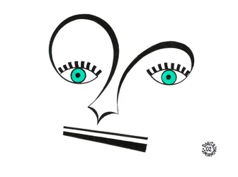 Alto clef face - kasvot, jotka on piirretty käyttäen nuotinlukutaulua ja muita nuotinmerkintöjä.