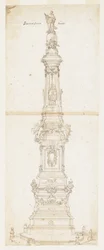 Suunnittelu Pyhän Dominicin obeliskille, Piazza San Domenico Maggiore, Napoli