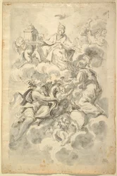 Kattomaalauksen luonnokset: Triumphant Church