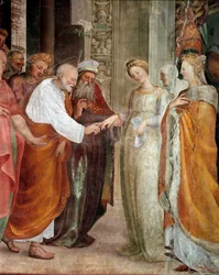 Neitsyt häät, yksityiskohta. Domenico Beccafumin (1486-1551) maalaus