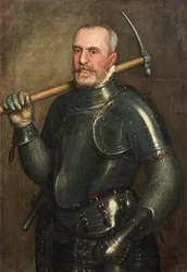 Muotokuva Giulio Savorgnanista 1510-1595 haukkojen kanssa, n. 1565.